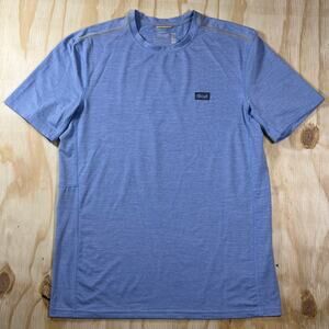 Marsh Wear High Noon Tech Tee Men L Seawool Riviera Heather Blue Fish Athletic